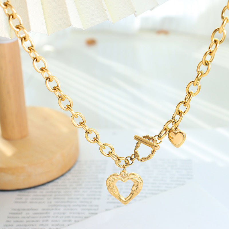 Titanium Steel Heart Pendant Necklace Trandify deal