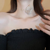 3D Rose Alloy Buckle Necklace Trandify deal