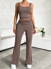 Devine Square Neck Tank and Drawstring Pants Set Trandify deal