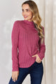 Basic Bae Full Size Ribbed Mock Neck Long Sleeve T-Shirt Trandify Deal