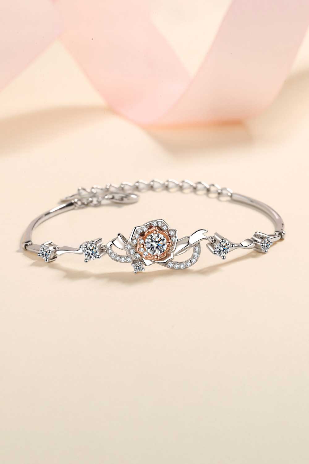 925 Sterling Silver Moissanite Bracelet Trandify Deal