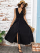 Full Size Slit V-Neck Sleeveless Midi Dress Trandify deal