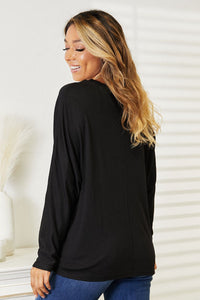 Double Take Seam Detail Round Neck Long Sleeve Top Trandify Deal