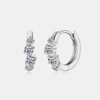 925 Sterling Silver Moissanite Huggie Earrings Trandify Deal