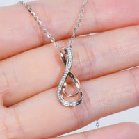 925 Sterling Silver Inlaid Moissanite Infinity Pendant Necklace Trandify deal