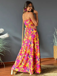 Twisted Printed V-Neck Cami Dress Trandify deal