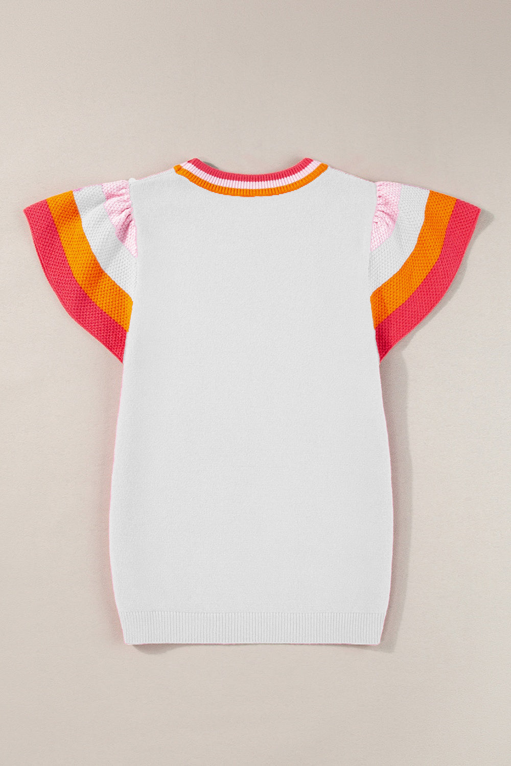 Color Block Round Neck Knit Top Trandify deal