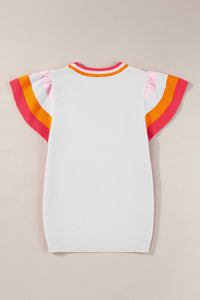 Color Block Round Neck Knit Top Trandify deal