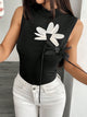 Women’s Mock Neck Tank Top - Soft Stretch Casual Tee for Everyday Wear