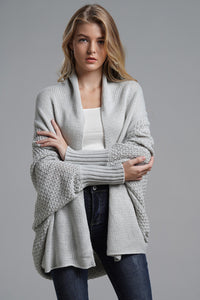 Open Front Batwing Sleeve Cardigan Trandify Deal