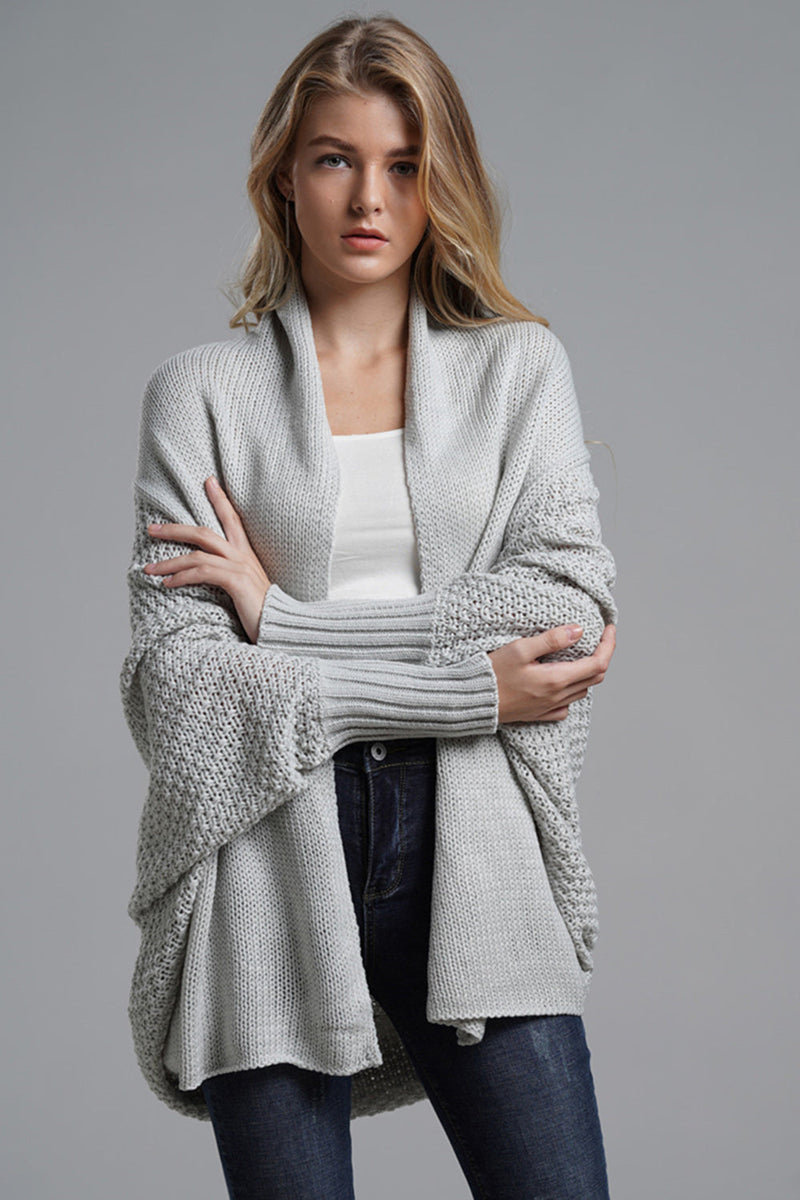 Open Front Batwing Sleeve Cardigan Trandify Deal