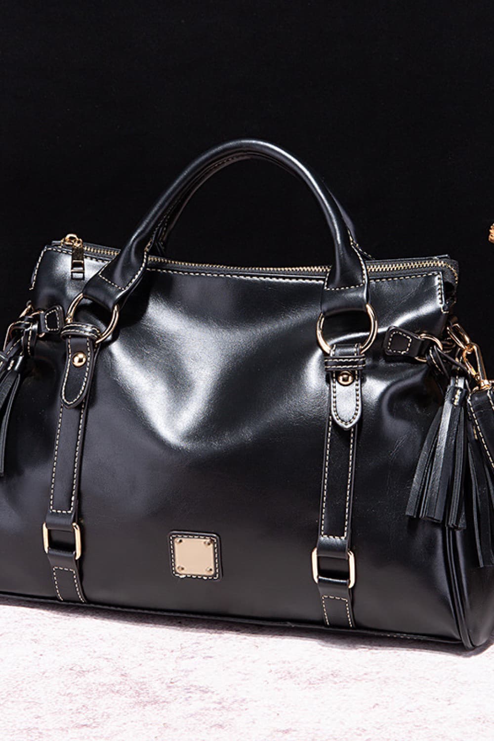 PU Leather Handbag with Tassels Trandify Deal