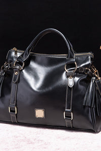 PU Leather Handbag with Tassels Trandify Deal