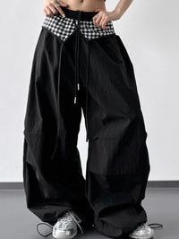 Women’s Black and White Checkered Wide Leg Pants for Casual & Office Outfits