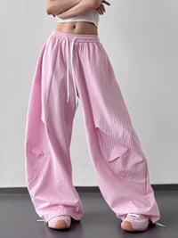 Soft lightweight wide leg pants for women – adjustable waist casual boho chic style