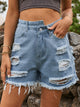 Distressed Raw Hem Denim Shorts Trandify Deal