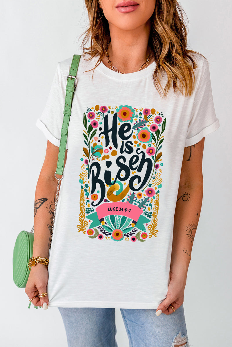 Graphic Round Neck Short Sleeve T-Shirt - Trandify Deal