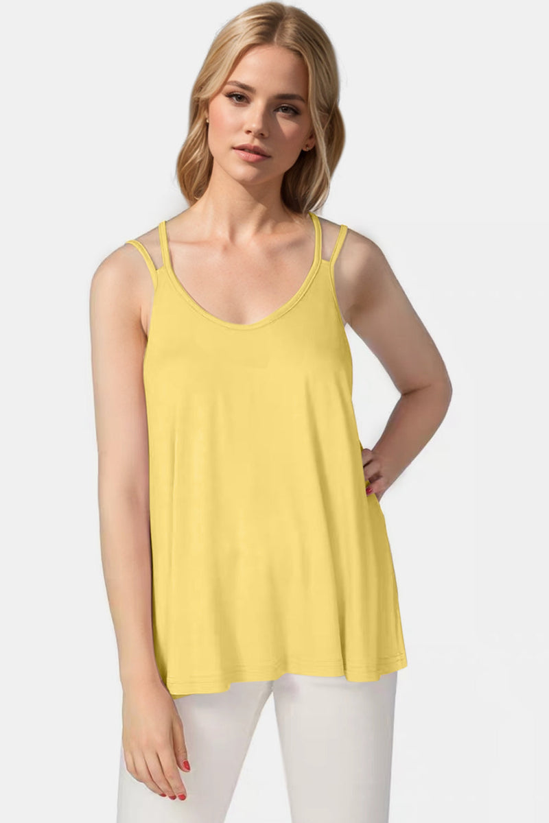 Basic Bae Bamboo Scoop Neck Double Spaghetti Straps Cami Trandify deal