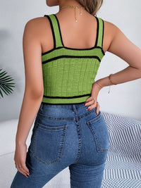 Decorative Button Wide Strap Knit Cami Trandify deal
