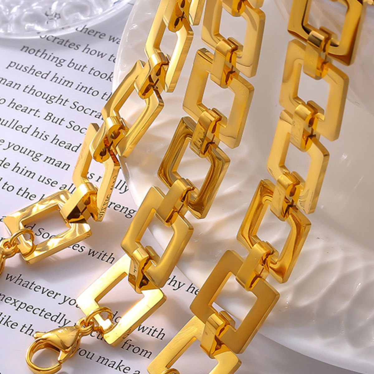 Titanium Steel Hollow Square Chain Bracelet Trandify Deal