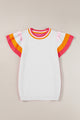 Color Block Round Neck Knit Top Trandify deal
