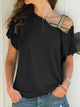 Asymmetrical Neck Short Sleeve T-Shirt Trandify Deal