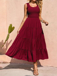 Tiered Smocked Wide Strap Dress Trandify Deal