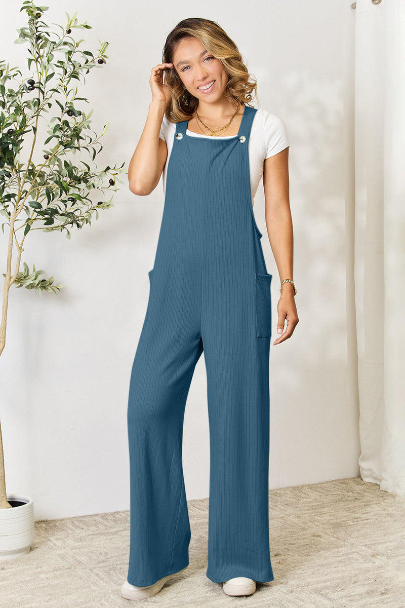 Stylish Women’s Wide Strap Denim Overalls with Pockets – Trandifydeal