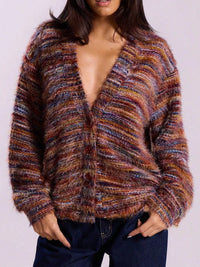 Chunky Knit V-Neck Button Cardigan | Oversized Comfort