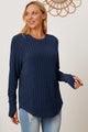 Basic Bae Full Size Ribbed Thumbhole Sleeve T-Shirt Trandify Deal