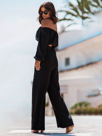 Off Shoulder Long Sleeve Top and Pants Set Trandify deal