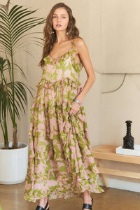 ADORA Ruffled Tiered Scoop Neck Cami Dress Trandify Deal