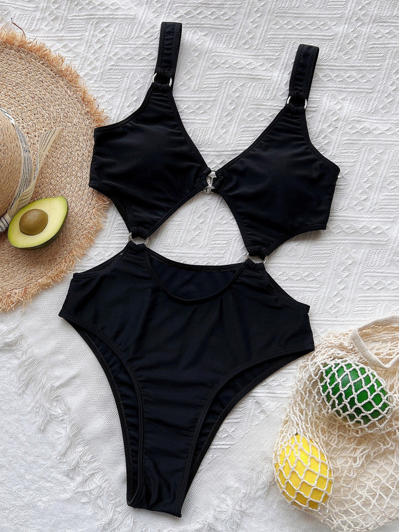 Cutout Plunge One-Piece Swimwear Trandify deal