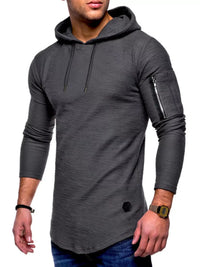 Men's Plus Size Slim Fit Hoodie | Long Sleeve Cotton Blend Pullover