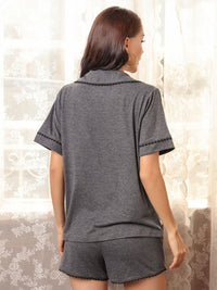 Pocketed Short Sleeve Top and Shorts Lounge Set Trandify deal
