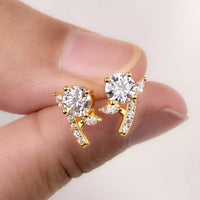2 Carat Moissanite Stud Earrings for Women, 925 Sterling Silver