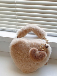 Heart Shape Faux Fur Handbag Trandify Deal