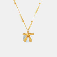 Titanium Steel Bow & Bead Pendant Necklace Trandify deal