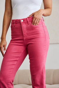 RFM Full Size Tummy Control High Waist Raw Hem Jeans Trandify deal