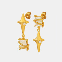 Zircon Copper Geometric Drop Earrings Trandify deal
