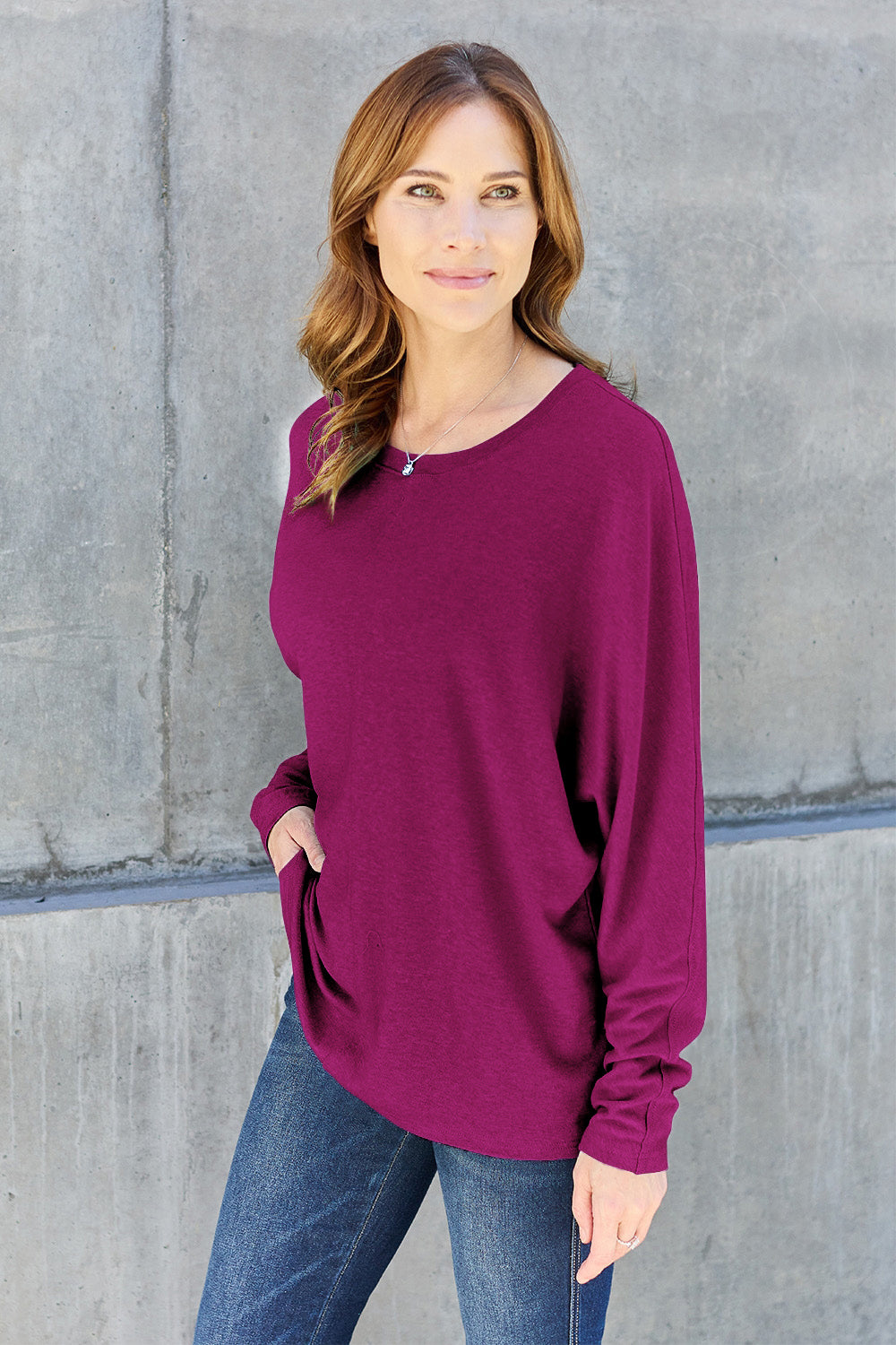 Double Take Full Size Round Neck Long Sleeve T-Shirt Trandify Deal