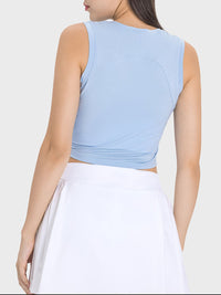 Millennia Drawstring Ruched Wide Strap Active Tank Trandify deal