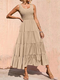 Tiered Smocked Wide Strap Dress Trandify Deal