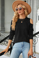 Round Neck Cold Shoulder T-Shirt Trandify deal