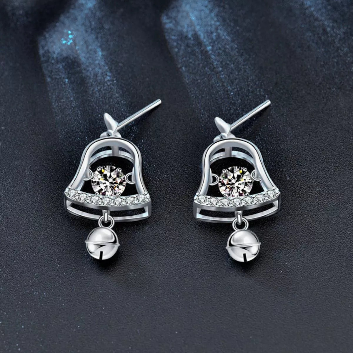 0.5ct Moissanite Bell Earrings in 925 Sterling Silver for Women