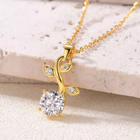 1.2 Carat Moissanite Pendant Necklace for Women, 925 Sterling Silver