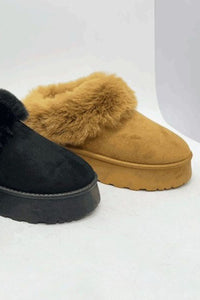 WILD DIVA Faux-Fur Platform Slip On Booties Trandify Deal