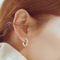 925 Sterling Silver Inlaid Moissanite C-Hoop Earrings Trandify Deal