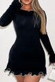 Trendy Contrast Trim Long Sleeve Mini Dress for Women – Fashionable Party & Casual Outfit – TrandifyDeal USA