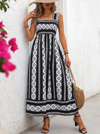 Honey Printed Square Neck Wide Strap Cami Dress Trandify deal